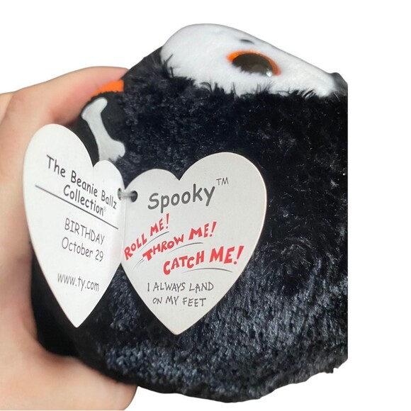 TY Beanie Ballz "Spooky" Halloween Skeleton Plush Toy 5" Collectible 2012 - Picture 6 of 8